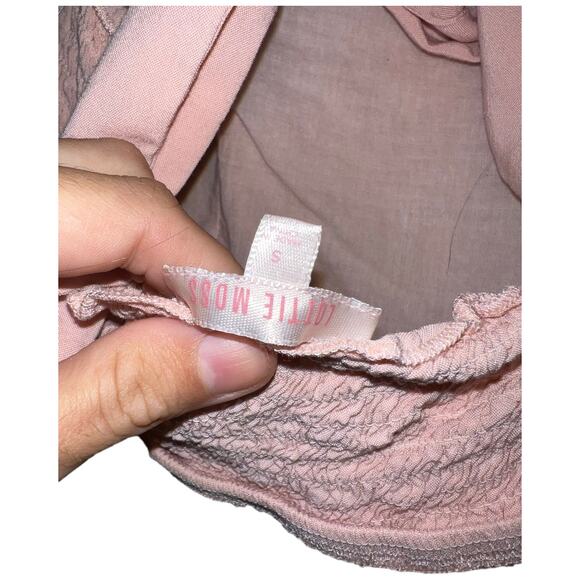 Pink Lottie Moss Crop Top – Tie-Back Sweetheart Neckline - Picture 6 of 11